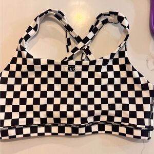 Fleo Checkered Sports Bra - Black and White
